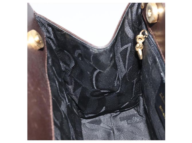 Borsa a mano Vala in pelle marrone e oro Salvatore Ferragamo Auth gh1974 D'oro - vista 18