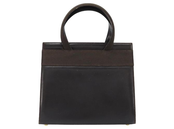 Borsa a mano Vala in pelle marrone e oro Salvatore Ferragamo Auth gh1974 D'oro - vista 3
