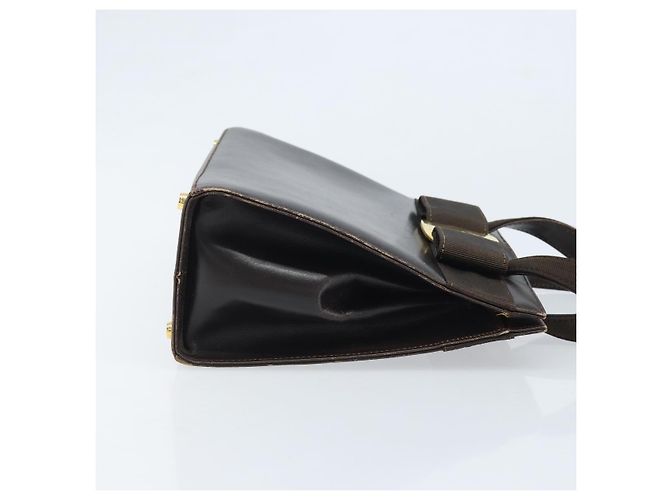 Borsa a mano Vala in pelle marrone e oro Salvatore Ferragamo Auth gh1974 D'oro - vista 4