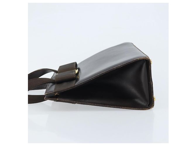 Borsa a mano Vala in pelle marrone e oro Salvatore Ferragamo Auth gh1974 D'oro - vista 5
