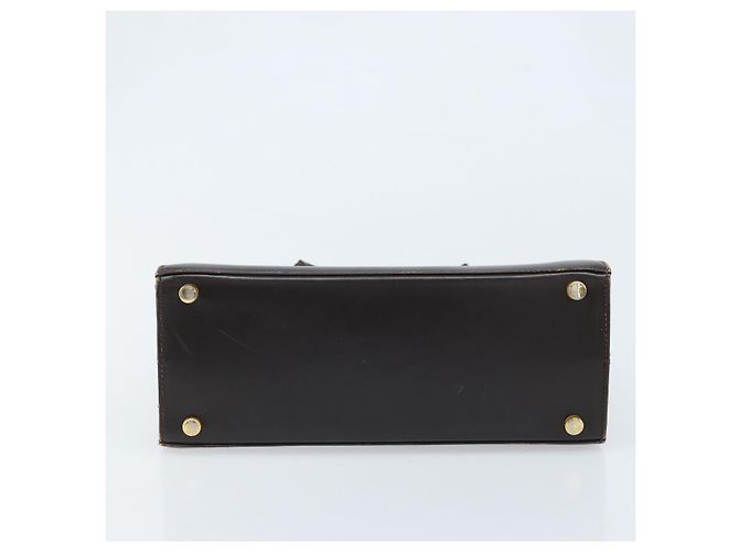 Borsa a mano Vala in pelle marrone e oro Salvatore Ferragamo Auth gh1974 D'oro - vista 9