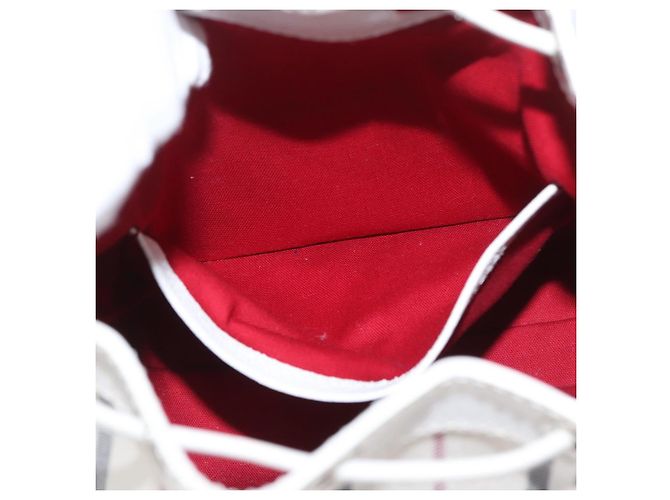 Borsa a mano Burberry Nova Check in tela e pelle argento e bianco Auth SW2175 - vista 22