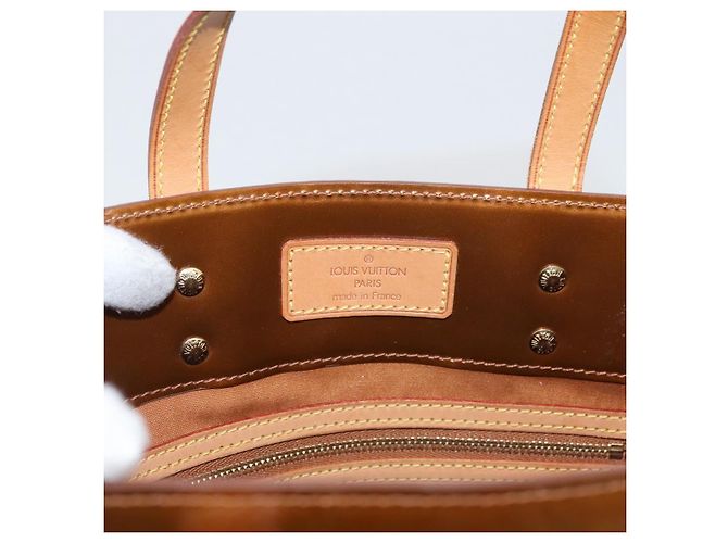 LOUIS VUITTON Monogram Vernis Reade MM Borsa a Mano Bronzo M91143 LV Auth ARZ508 - vista 10