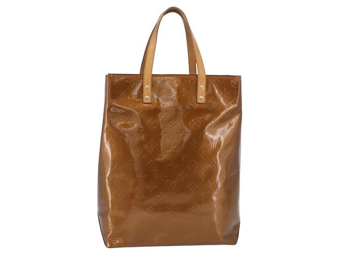 LOUIS VUITTON Monogram Vernis Reade MM Borsa a Mano Bronzo M91143 LV Auth ARZ508 - vista 13