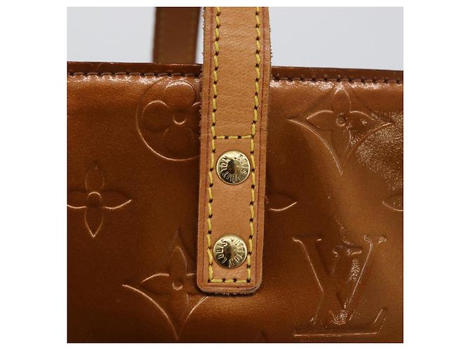 LOUIS VUITTON Monogram Vernis Reade MM Borsa a Mano Bronzo M91143 LV Auth ARZ508 - vista 17