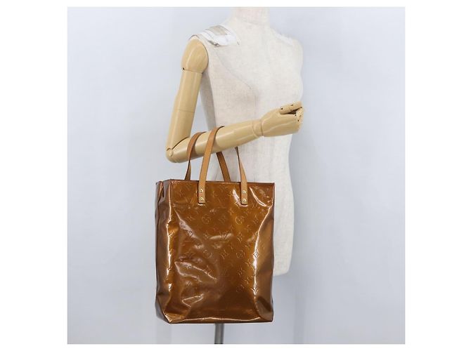 LOUIS VUITTON Monogram Vernis Reade MM Borsa a Mano Bronzo M91143 LV Auth ARZ508 - vista 22