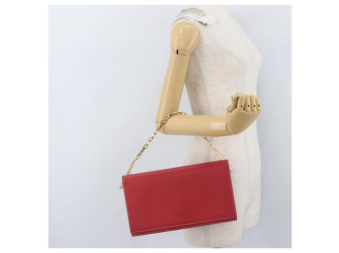 Borsa a mano FENDI in pelle rossa e oro Auth ka3300 Rosso D'oro - vista 24