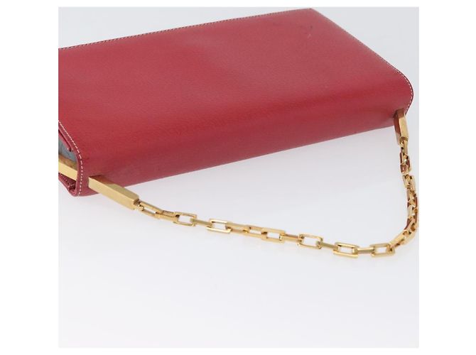 Borsa a mano FENDI in pelle rossa e oro Auth ka3300 Rosso D'oro - vista 7