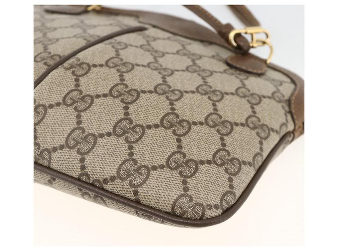 Borsa Gucci GG Supreme Web Sherry Line in PVC beige e oro 904 02 047 Auth gh1981 D'oro - vista 12