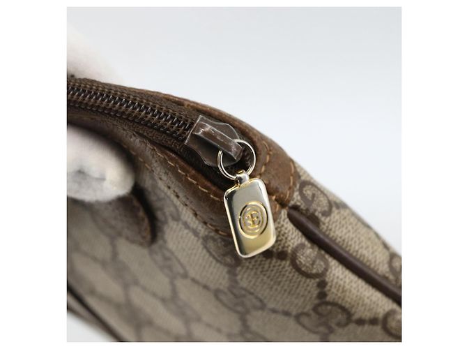 Borsa Gucci GG Supreme Web Sherry Line in PVC beige e oro 904 02 047 Auth gh1981 D'oro - vista 14