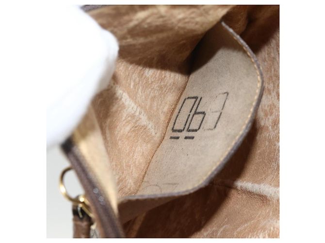 Borsa Gucci GG Supreme Web Sherry Line in PVC beige e oro 904 02 047 Auth gh1981 D'oro - vista 19
