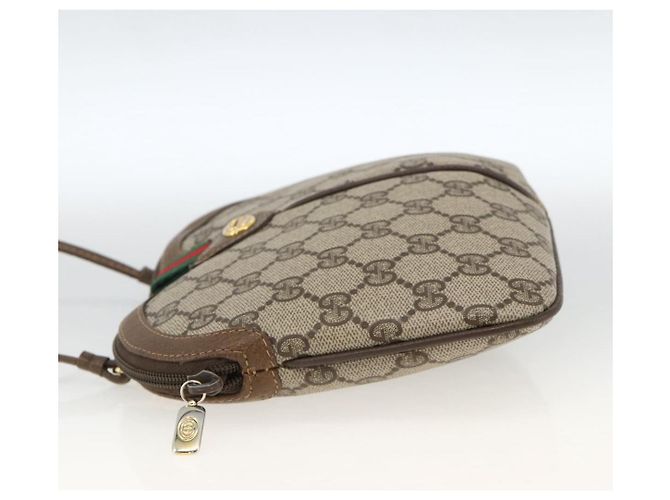 Borsa Gucci GG Supreme Web Sherry Line in PVC beige e oro 904 02 047 Auth gh1981 D'oro - vista 4