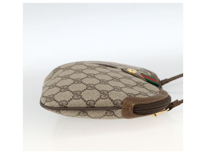 Borsa Gucci GG Supreme Web Sherry Line in PVC beige e oro 904 02 047 Auth gh1981 D'oro - vista 5