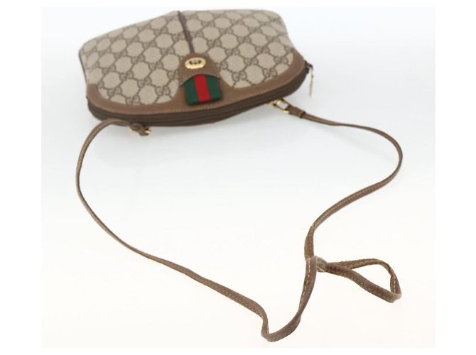 Borsa Gucci GG Supreme Web Sherry Line in PVC beige e oro 904 02 047 Auth gh1981 D'oro - vista 7