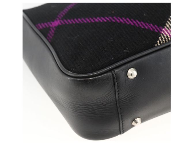 Borsa a mano in lana con motivo Nova Check Burberry Nera Auth YKZ271A Nero - vista 11