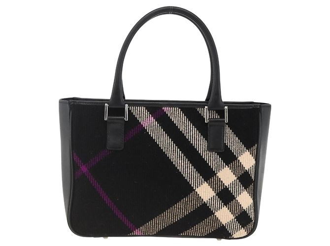 Borsa a mano in lana con motivo Nova Check Burberry Nera Auth YKZ271A Nero - vista 2