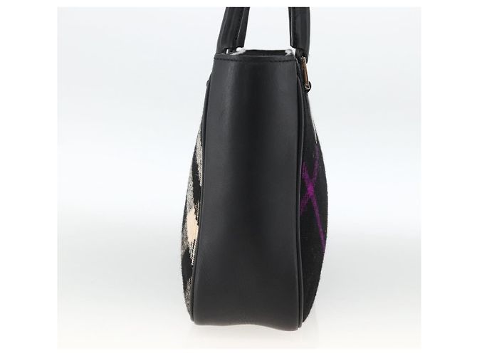 Borsa a mano in lana con motivo Nova Check Burberry Nera Auth YKZ271A Nero - vista 4