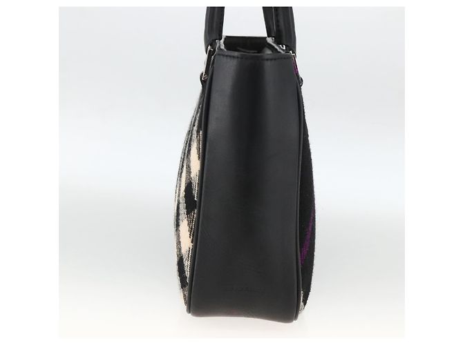Borsa a mano in lana con motivo Nova Check Burberry Nera Auth YKZ271A Nero - vista 5