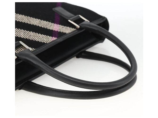 Borsa a mano in lana con motivo Nova Check Burberry Nera Auth YKZ271A Nero - vista 7