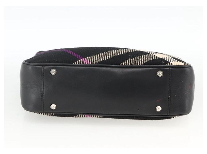 Borsa a mano in lana con motivo Nova Check Burberry Nera Auth YKZ271A Nero - vista 9