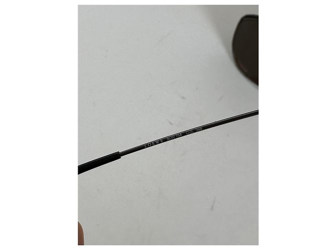 Vintage Loewe randlose Sonnenbrille Silber Schwarz - Ansicht 7