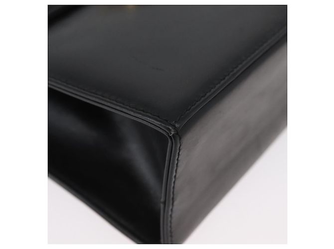 Borsa a Spalla Gancini in Pelle Nera e Oro Auth AMZ412 di Salvatore Ferragamo Nero D'oro - vista 10
