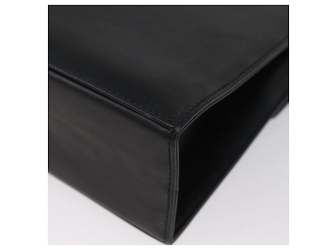 Borsa a Spalla Gancini in Pelle Nera e Oro Auth AMZ412 di Salvatore Ferragamo Nero D'oro - vista 13