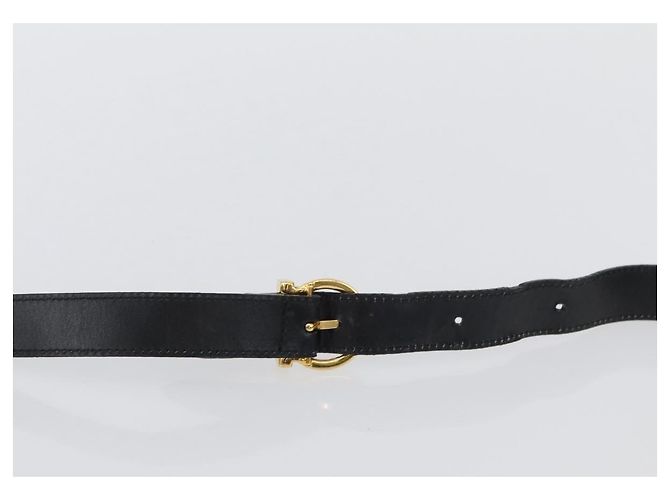 Borsa a Spalla Gancini in Pelle Nera e Oro Auth AMZ412 di Salvatore Ferragamo Nero D'oro - vista 8