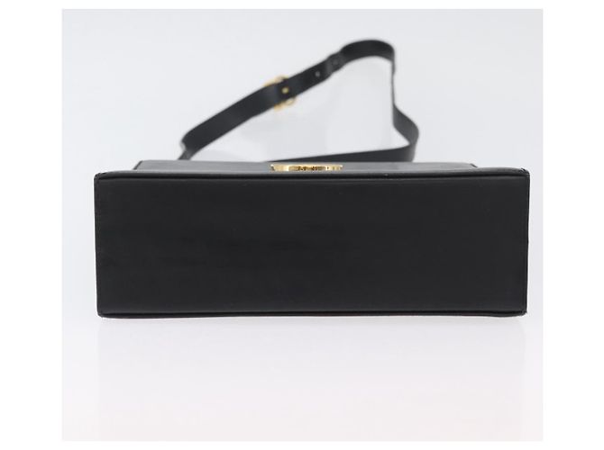 Borsa a Spalla Gancini in Pelle Nera e Oro Auth AMZ412 di Salvatore Ferragamo Nero D'oro - vista 9