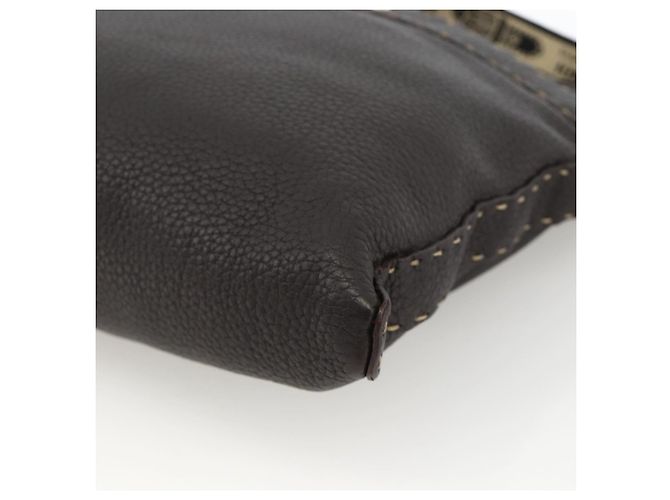 FENDI Schultertasche aus Leder Braun Silber Authentisch ka3356A - Ansicht 10