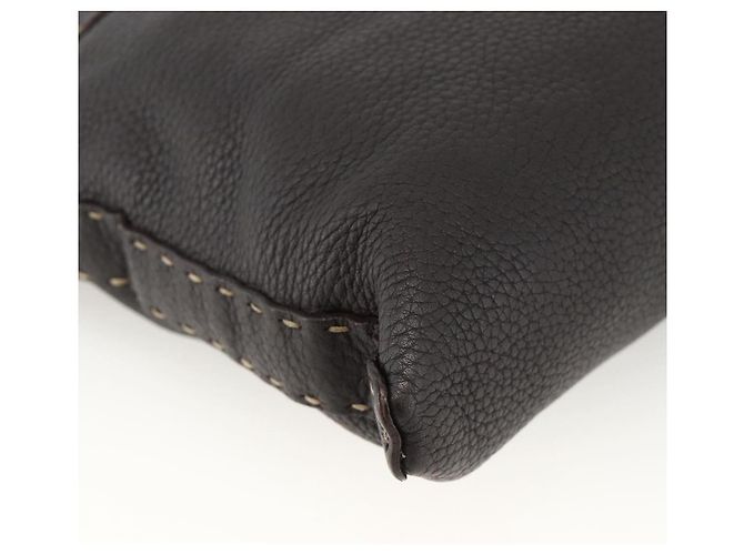 FENDI Schultertasche aus Leder Braun Silber Authentisch ka3356A - Ansicht 11