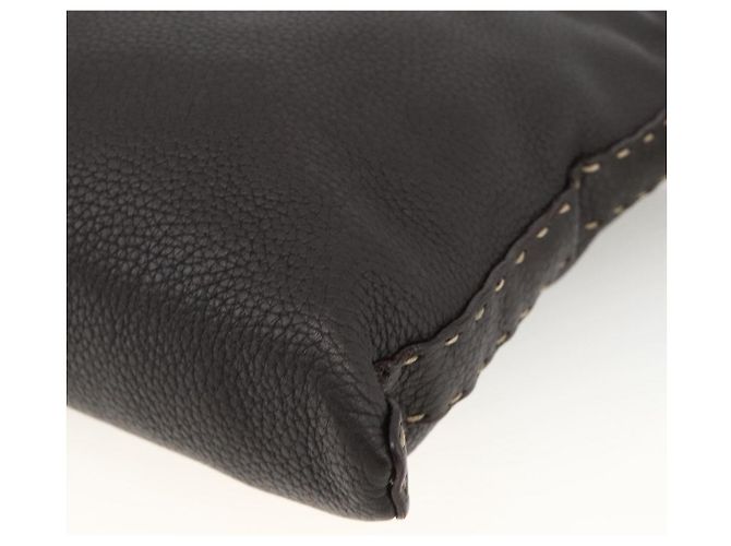 FENDI Schultertasche aus Leder Braun Silber Authentisch ka3356A - Ansicht 12