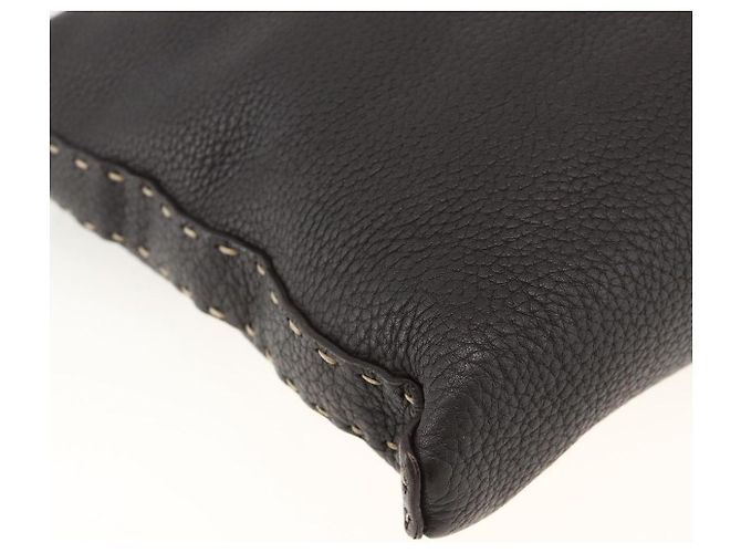FENDI Schultertasche aus Leder Braun Silber Authentisch ka3356A - Ansicht 13