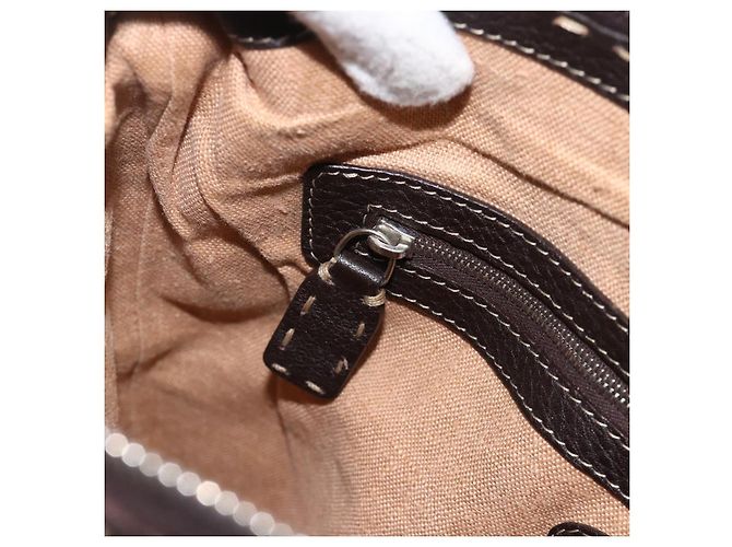 FENDI Schultertasche aus Leder Braun Silber Authentisch ka3356A - Ansicht 20