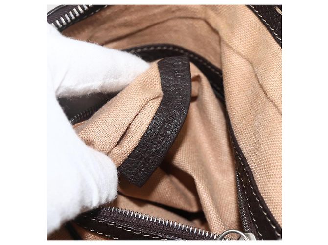 FENDI Schultertasche aus Leder Braun Silber Authentisch ka3356A - Ansicht 23
