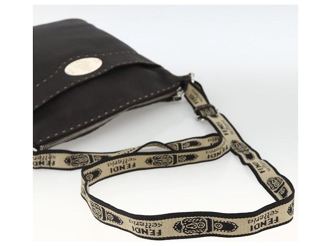 FENDI Schultertasche aus Leder Braun Silber Authentisch ka3356A - Ansicht 7