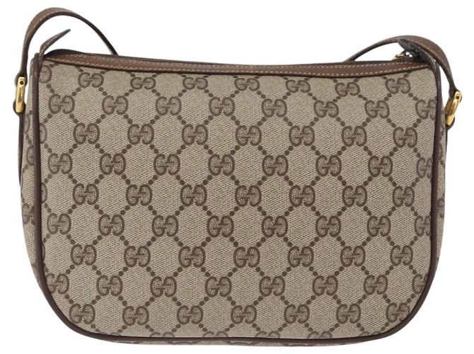Borsa Sherry Line GG Supreme Web di GUCCI in PVC beige e oro 89 02 032 Auth LNZ595 D'oro - vista 3