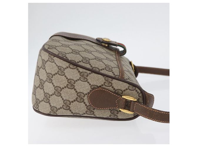 Borsa Sherry Line GG Supreme Web di GUCCI in PVC beige e oro 89 02 032 Auth LNZ595 D'oro - vista 4