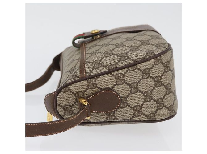 Borsa Sherry Line GG Supreme Web di GUCCI in PVC beige e oro 89 02 032 Auth LNZ595 D'oro - vista 5