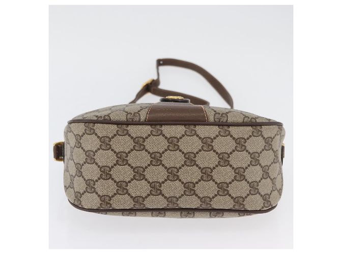 Borsa Sherry Line GG Supreme Web di GUCCI in PVC beige e oro 89 02 032 Auth LNZ595 D'oro - vista 9