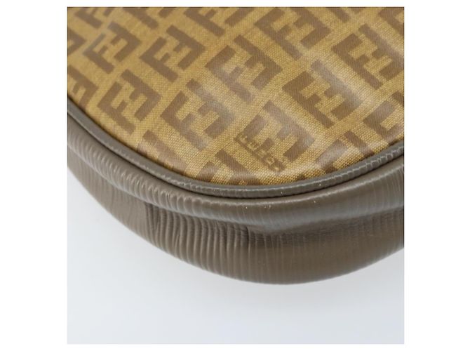 FENDI Zucchino Canvas Shoulder Bag PVC Beige Silver Auth gh1969 Silvery - view 11
