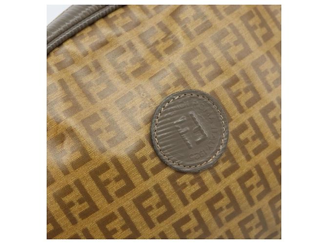 FENDI Zucchino Canvas Shoulder Bag PVC Beige Silver Auth gh1969 Silvery - view 14