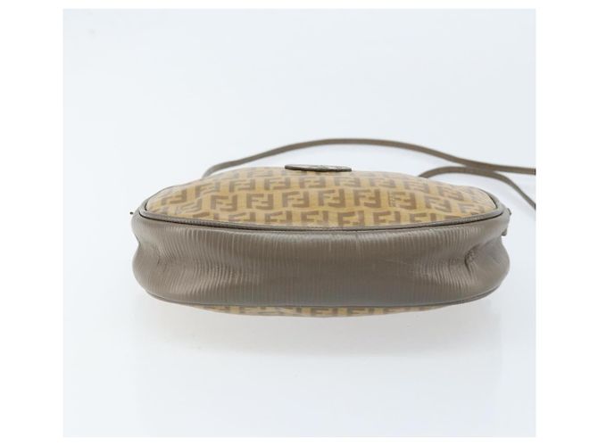 FENDI Zucchino Canvas Shoulder Bag PVC Beige Silver Auth gh1969 Silvery - view 9