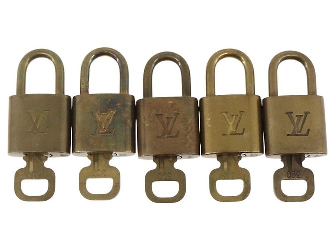 LOUIS VUITTON Conjunto de 5 Candados de Metal Dorado LV Auth 173289 - vista 2