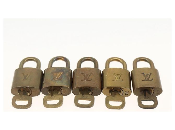 LOUIS VUITTON Conjunto de 5 Candados de Metal Dorado LV Auth 173289 - vista 5