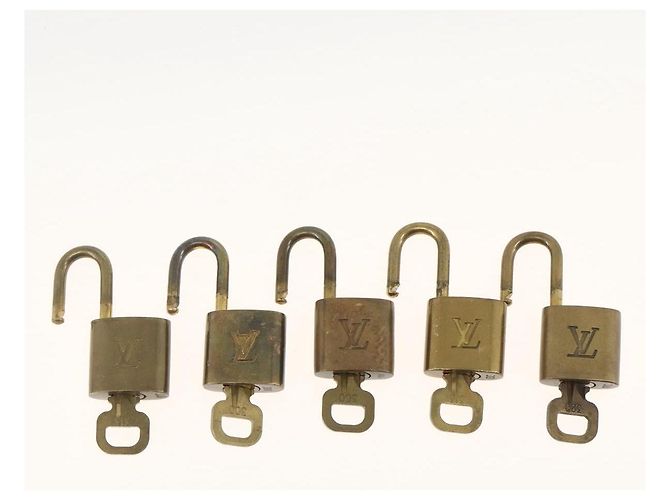 LOUIS VUITTON Conjunto de 5 Candados de Metal Dorado LV Auth 173289 - vista 6