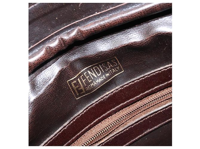 Borsa a Spalla in Tela Zucca FENDI Nera Marrone Auth ARZ659 Nero - vista 16