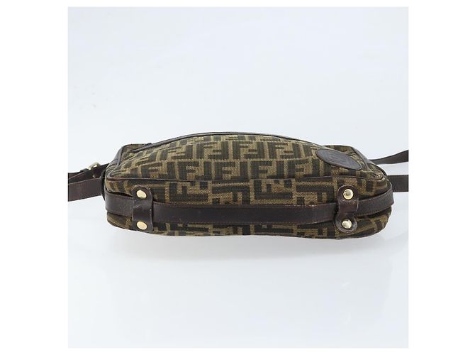 Borsa a Spalla in Tela Zucca FENDI Nera Marrone Auth ARZ659 Nero - vista 9