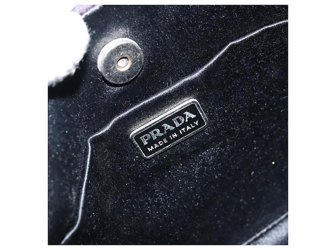 Pochette Accessorio PRADA Nylon Viola Argento Auth LNZ663 Porpora - vista 15