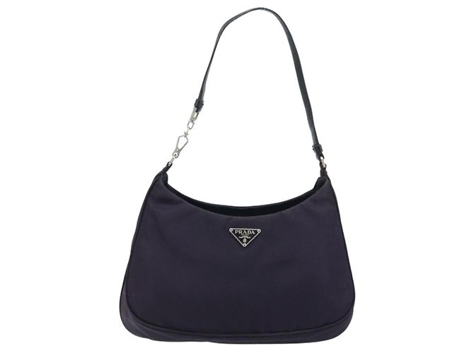 Pochette Accessorio PRADA Nylon Viola Argento Auth LNZ663 Porpora - vista 2